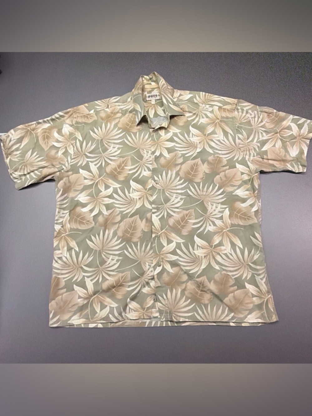 Campia Moda Aloha Hawaiian Shirt Mens‎ XL Green Floral Aloha Shirt